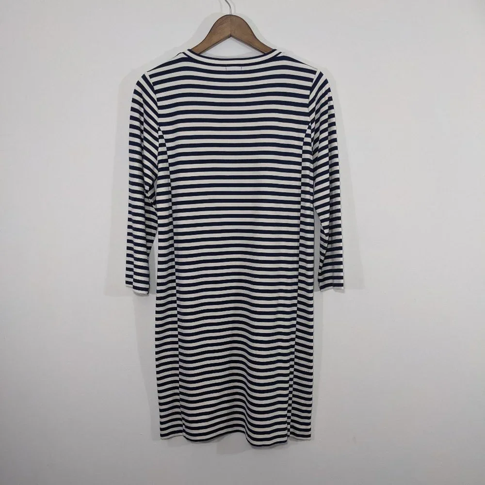 New J Crew A9074 Striped Ponte T-Shirt Dress 3/4 Sleeve M - Picture 5 of 6